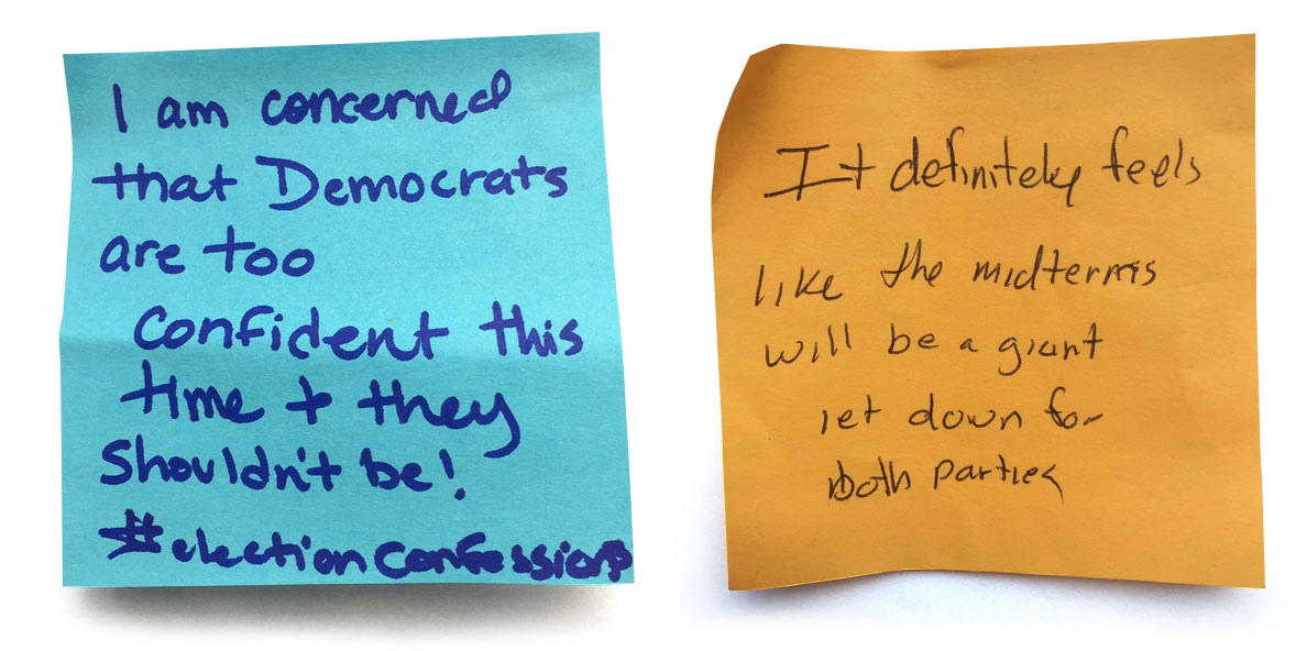 Political opinions written on Post-it notes